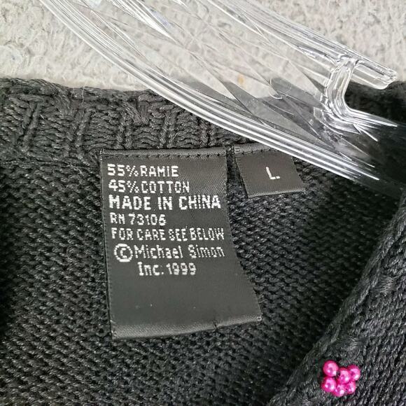 Michael Simon Sweater Vtg 90s Beaded Rainbow Cardigan Size Large Holidays - Picture 5 of 8